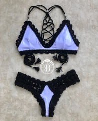 reversible gingham crochet bikini