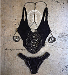 Black Diamond Crochet Bikini