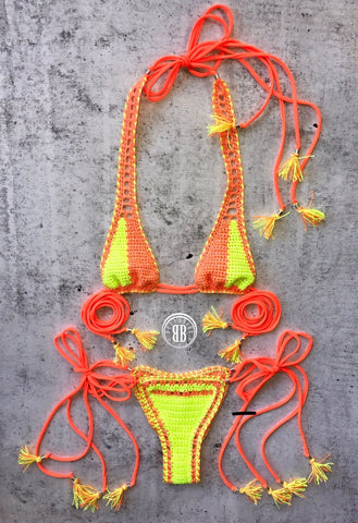 Neon crochet bikini